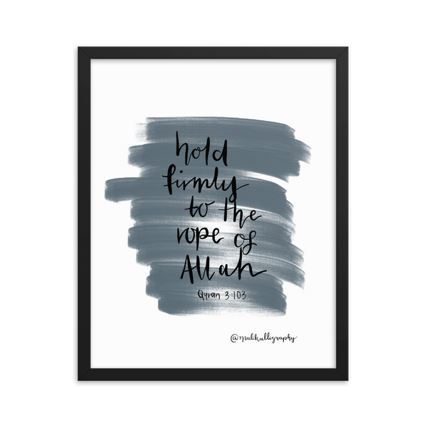 Rope of Allah - Malikalligraphy Framed poster