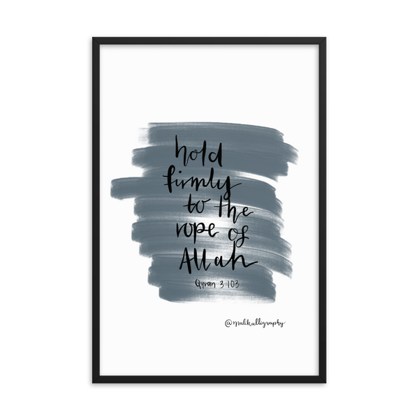 Rope of Allah - Malikalligraphy Framed poster