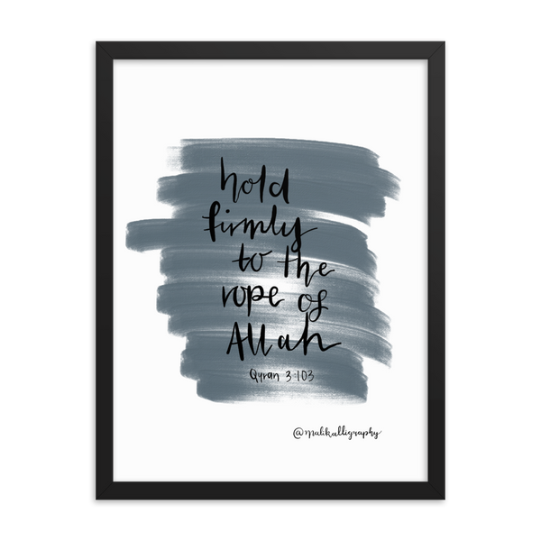 Rope of Allah - Malikalligraphy Framed poster