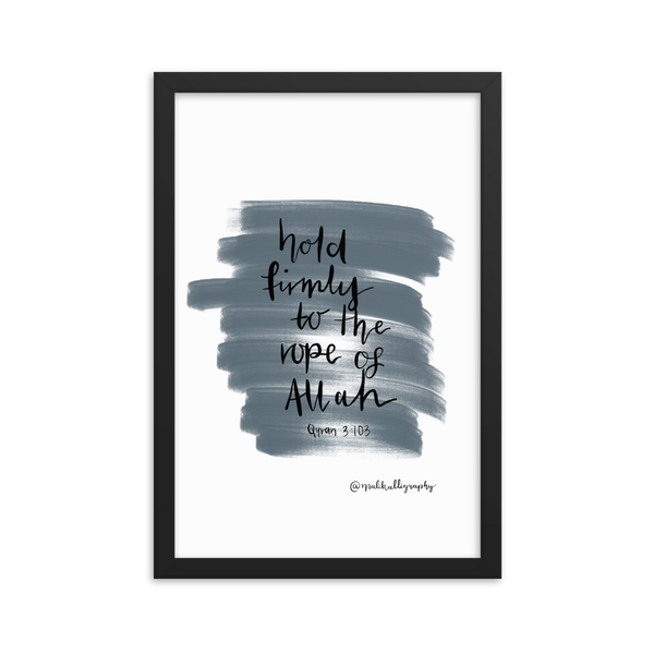 Rope of Allah - Malikalligraphy Framed poster