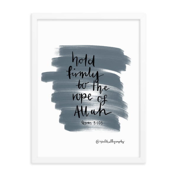 Rope of Allah - Malikalligraphy Framed poster