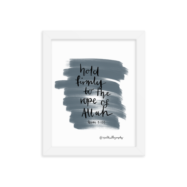 Rope of Allah - Malikalligraphy Framed poster