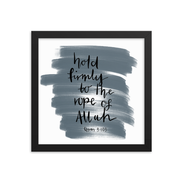 Rope of Allah - Malikalligraphy Framed poster