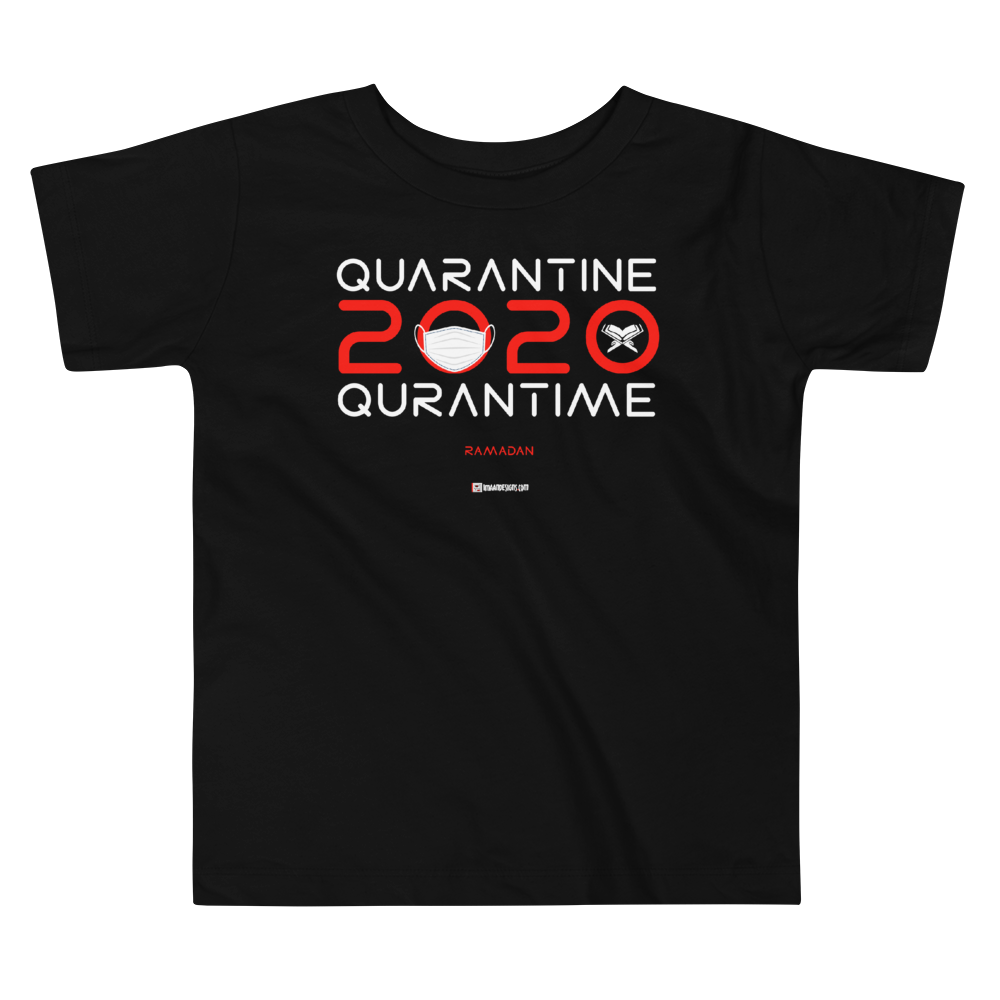 Quarantine = Quran Time - Bella + Canvas 3001T Toddler Short Sleeve Tee