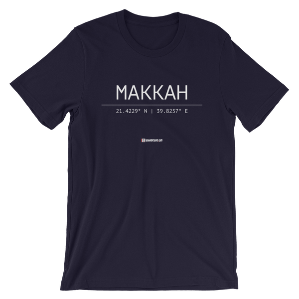 Holy Coordinates - Makkah - Bella + Canvas 3001 Adult Short-Sleeve Unisex T-Shirt