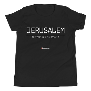 Holy Coordinates - Jerusalam - Bella + Canvas 3001 -Youth Short Sleeve T-Shirt
