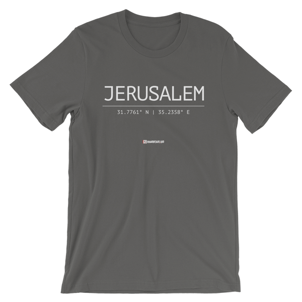 Holy Coordinates - Jerusalem - Bella + Canvas 3001 Adult Short-Sleeve Unisex T-Shirt