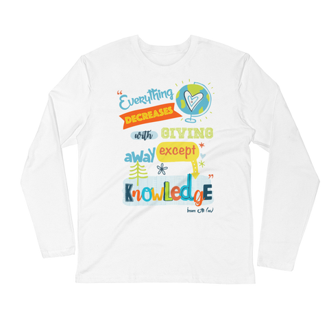 Give Knowledge - Next Level Premium Adult Long Sleeve Fitted Crew