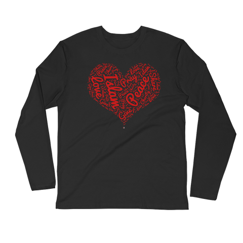 Love Islam Red - Next Level Premium Adult Long Sleeve Fitted Crew