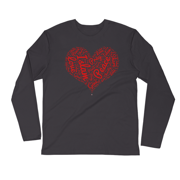 Love Islam Red - Next Level Premium Adult Long Sleeve Fitted Crew